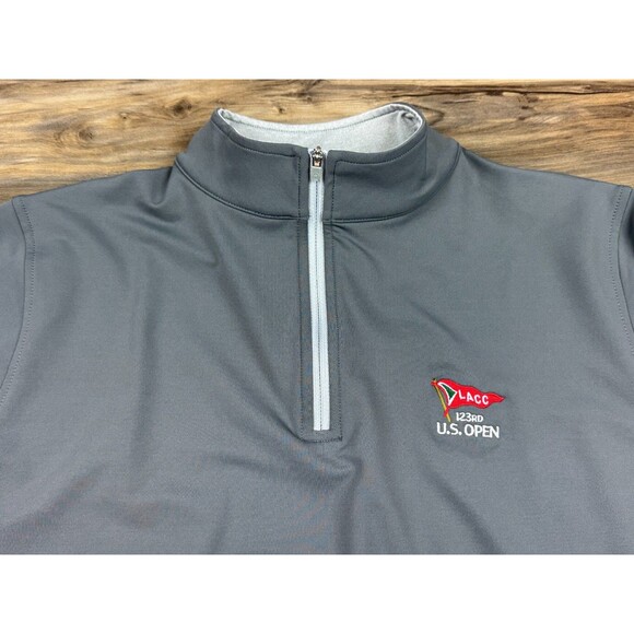 Peter Millar Golf Pullover Crown Sport US Open LACC 1/4 Zip S Gray MSRP $135 - Picture 9 of 12